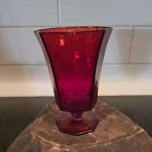 Vintage independence ruby red iced tea glass tumbler